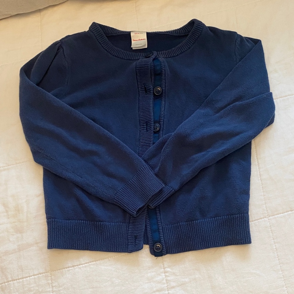 Hanna Andersson Navy Blue Girls Cardigan Sweater